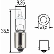 Hella 8GH007643-121  H6W 12V 6W izzó