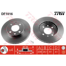 TRW - DF1016 - Féktárcsa első