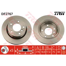 TRW - DF2767 - Féktárcsa hátsó