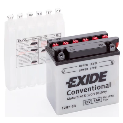 Exide 12N7 - 3B  7Ah/60A  Akkumulátor-savas