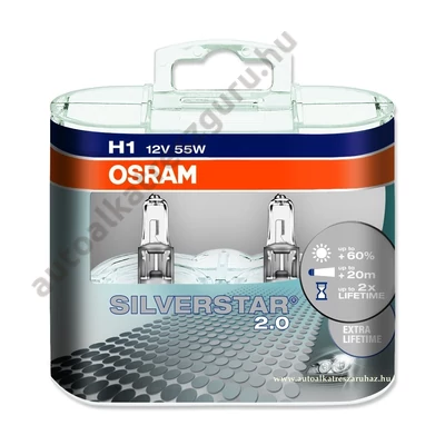 Osram 64150 Silverstar 2.0 Duo + 60%  H1 izzó 12V 55W