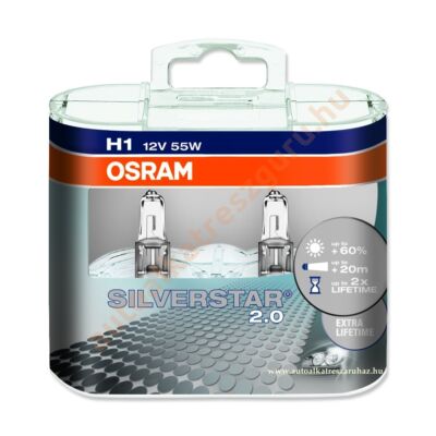 Osram 64150 Silverstar 2.0 Duo + 60%  H1 izzó 12V 55W