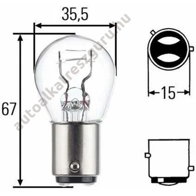 Hella 8GD004772-121 izzó 12V P21/4W
