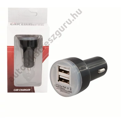 Szivargyújtó telefontöltő 2USB  1000mA. 4Cars