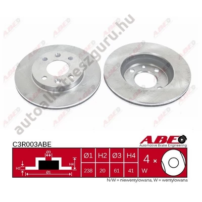 ABE - C3R003ABE - Féktárcsa első