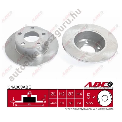 ABE - C4A003ABE - Féktárcsa hátsó