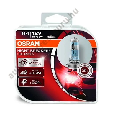 Osram 64193 Night Breaker Silver Duo +100%  H4 izzó 12V 60/55W