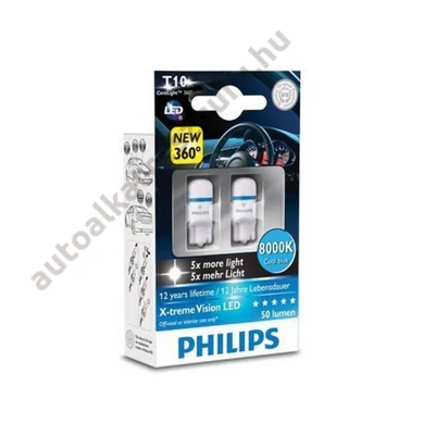 Philips 127998 Led  izzó 12V W5W 8000K